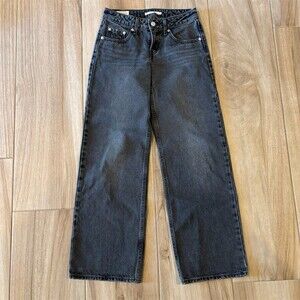 Levi’s Premium Low Loose Jeans Womens Size 24 Washed Black Wide Leg Low